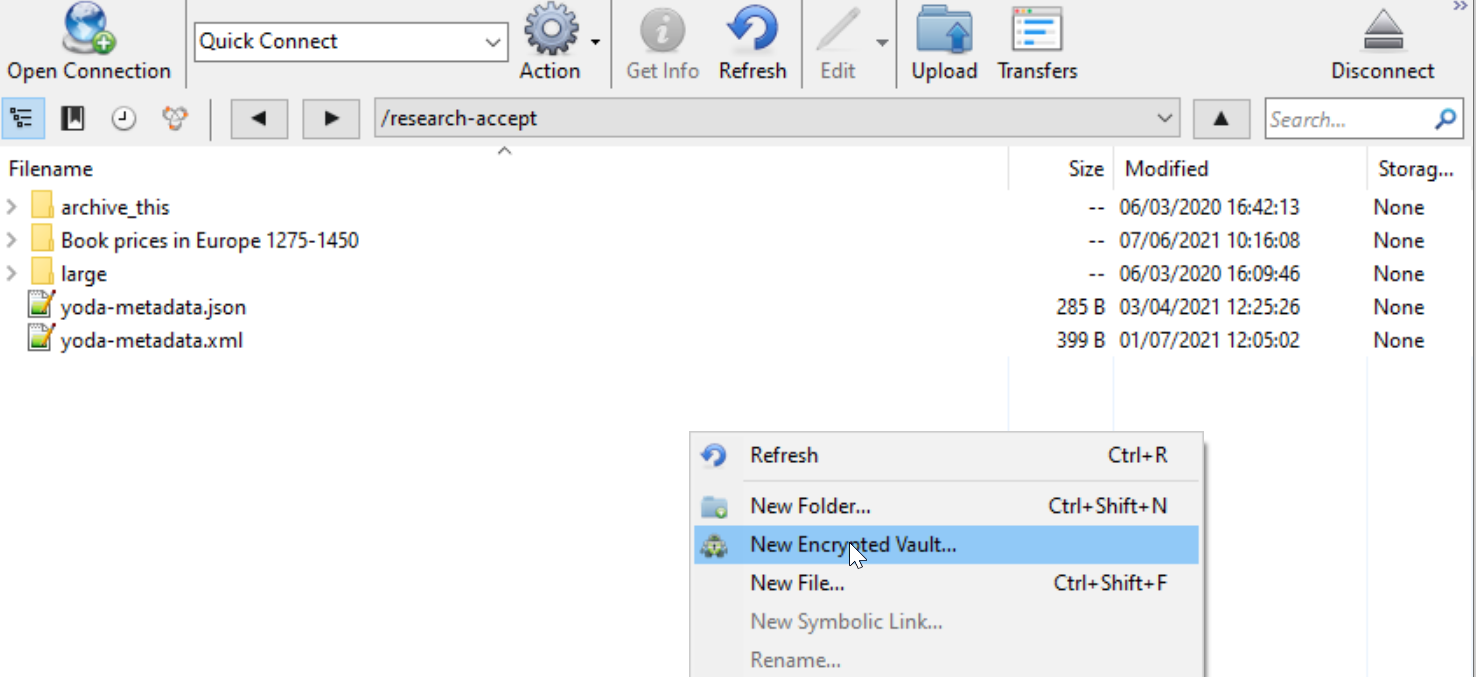 Create Cryptomator Vault